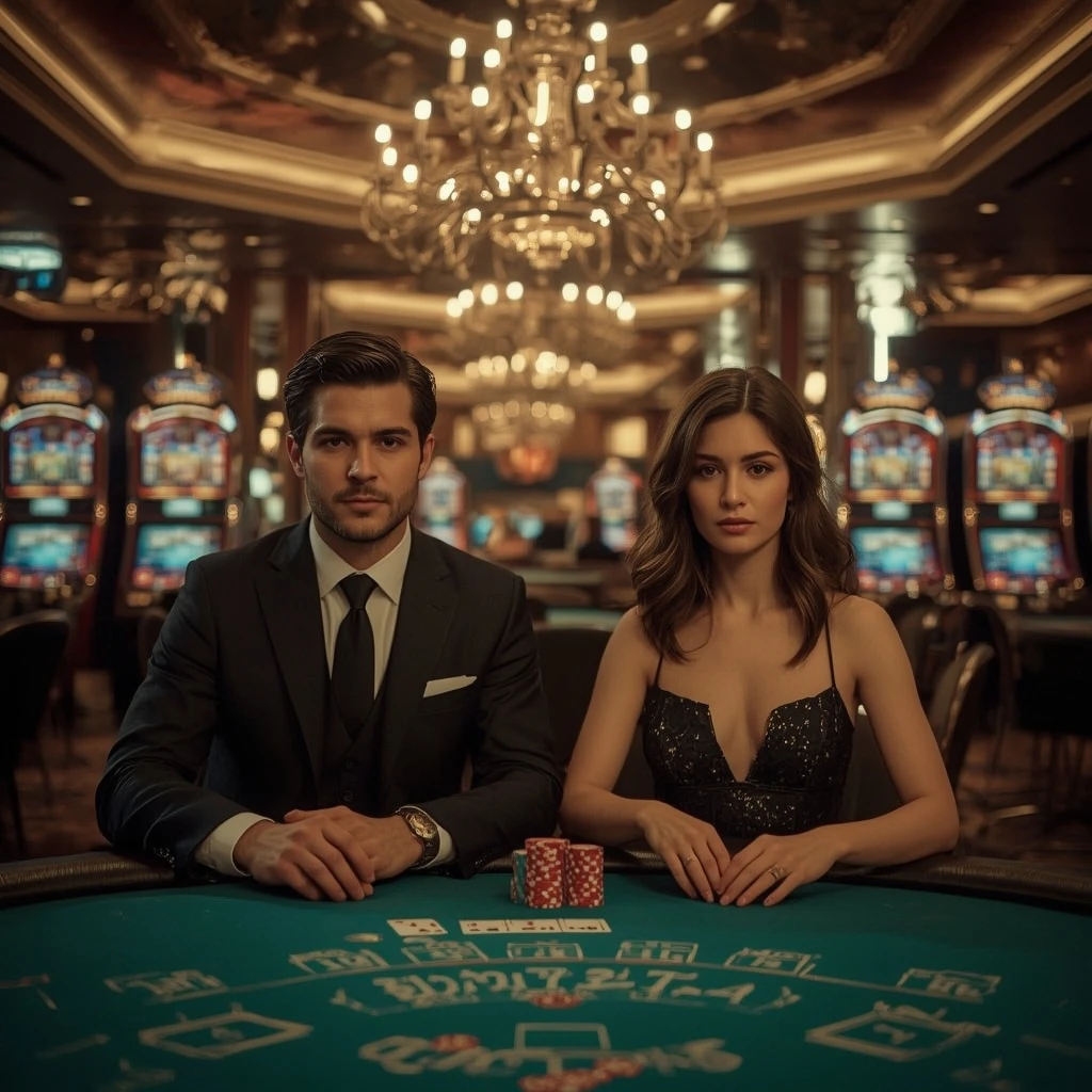 Deux joueurs de poker dans un Euromoon Casino